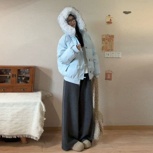 特大码女装设计感百搭宽松棉衣女