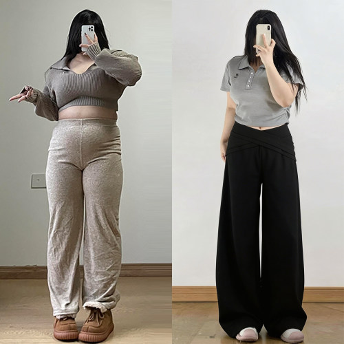大码女装慵懒风时尚减龄西装裤女