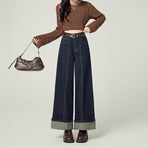 特大码韩版ins遮肉休闲九分裤子