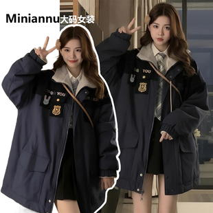 爆款 小众双面穿夹棉棉服女秋冬超好看 加厚棉衣外套 女装 胖mm大码