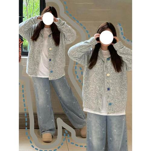 特大码胖mm韩版复古百搭牛仔裤女