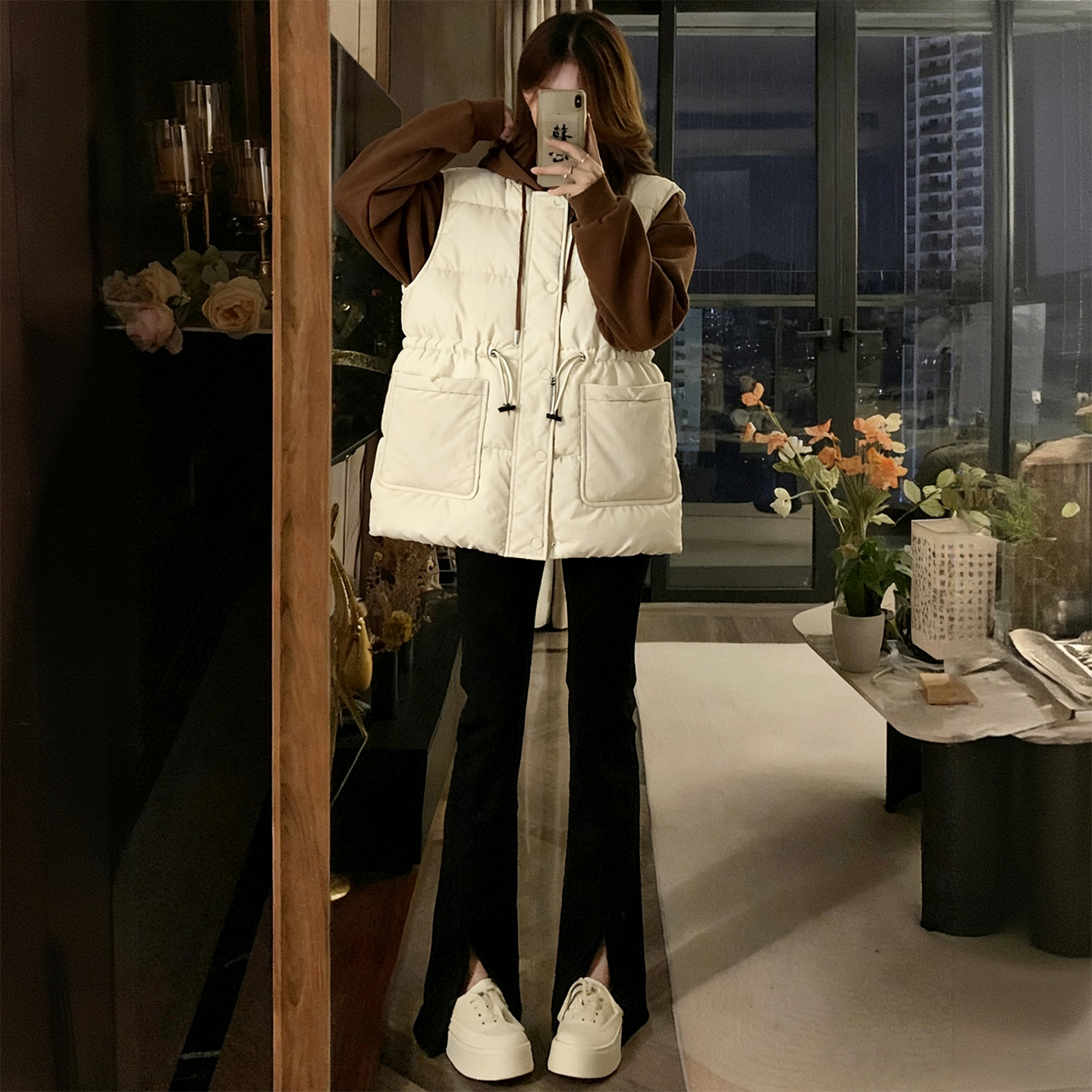 大码女装胖mm宽松设计感棉衣外套