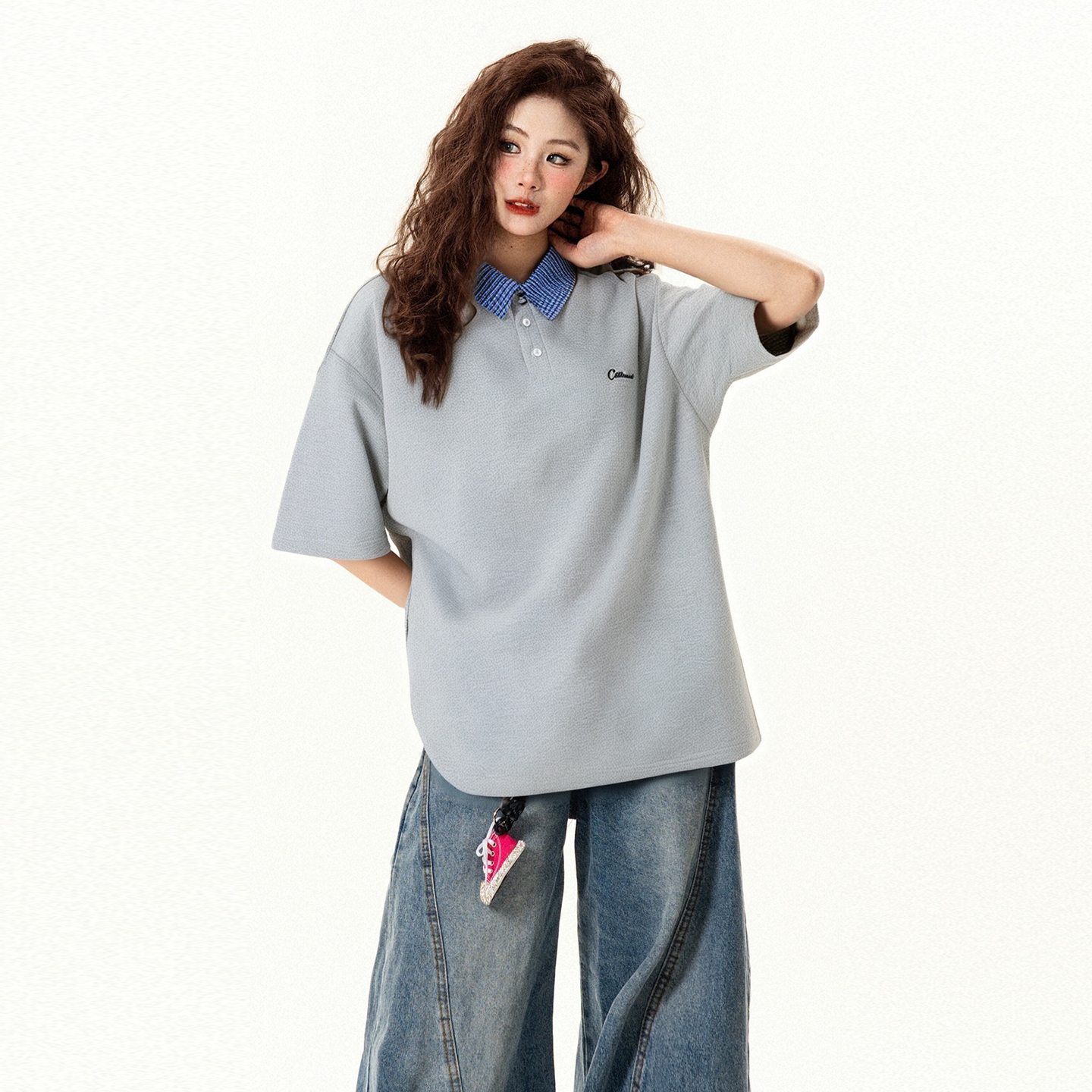 特大码胖mm减龄百搭休闲风上衣女