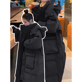 过膝时尚 300斤大码 中长款 韩版 羽绒棉服女胖mm加厚保暖外套女 女装