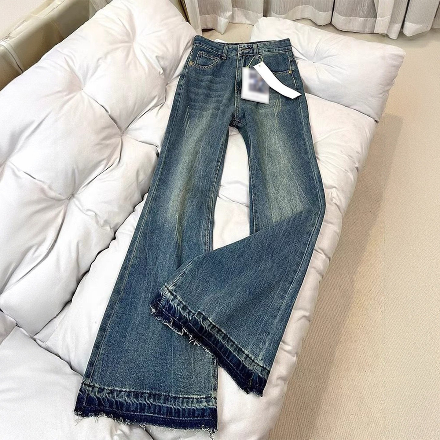 300斤大码女装复古蓝弹力牛仔裤女胖mm梨型身材宽松遮胯喇叭裤子,女装/女士精品,大码裤装,淘宝优惠券,粉丝福利购,淘宝优惠卷