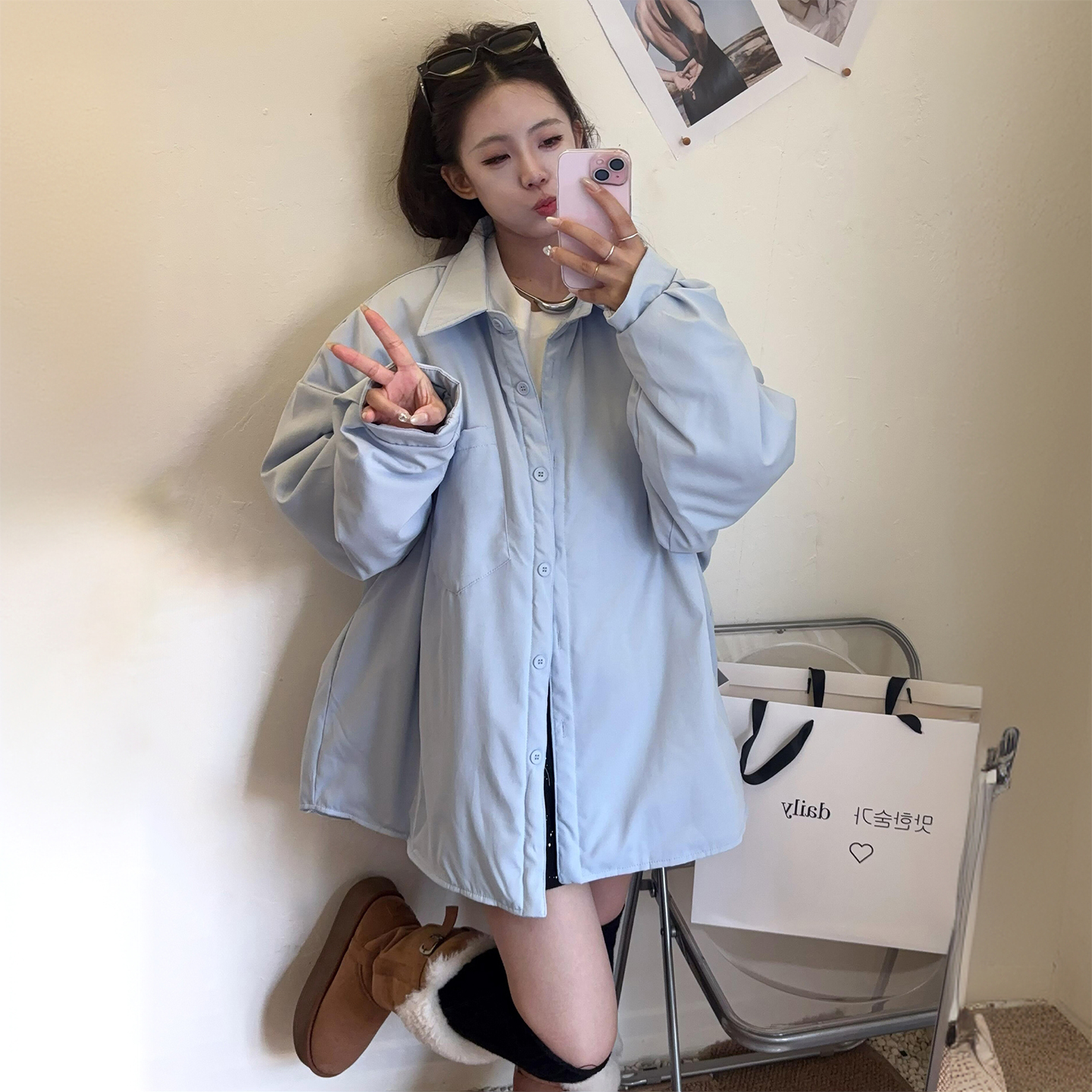 300斤特大码休闲百搭衬衫外套女