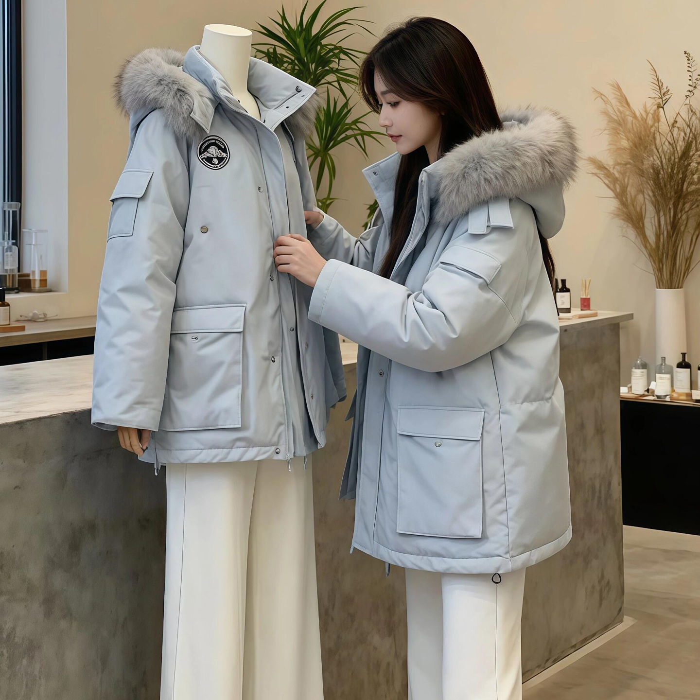 300斤特大码加厚保暖面包服外套