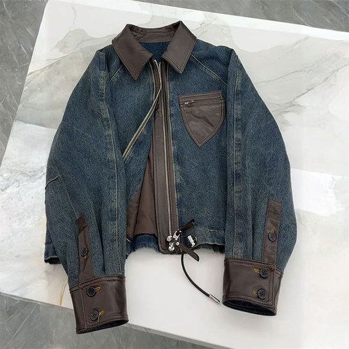 大码女装韩版高级感翻领夹克上衣