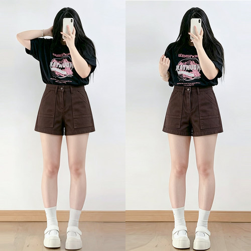 大码女装韩系百搭简约通勤短裤女