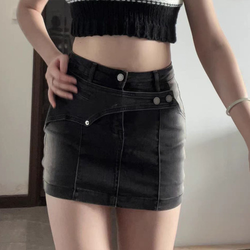 特大码女装折扣显瘦牛仔短裙女