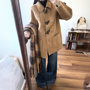 胖mm大码女装韩系气质百搭呢子大衣女秋冬保暖加厚慵懒风宽松外套