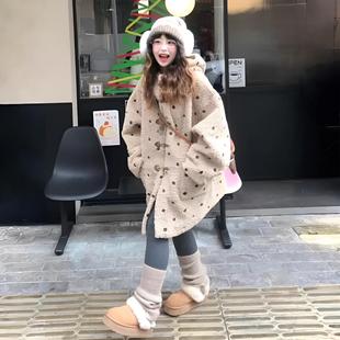 300斤胖mm大码 学生气质羊羔毛外套女小个子慵懒风加厚保暖棉服潮