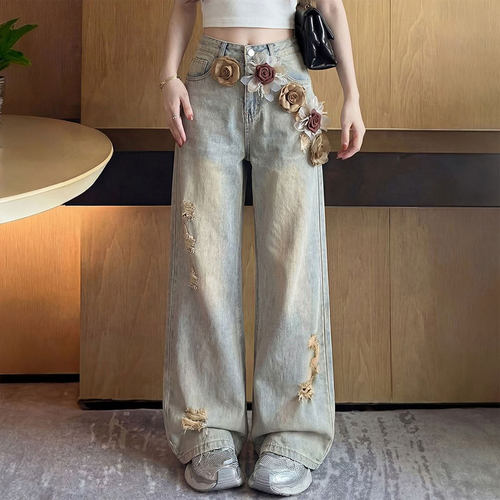大码胖mm慵懒风宽松休闲阔腿裤女