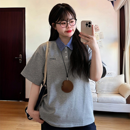 300斤特大码设计感小众百搭t恤女