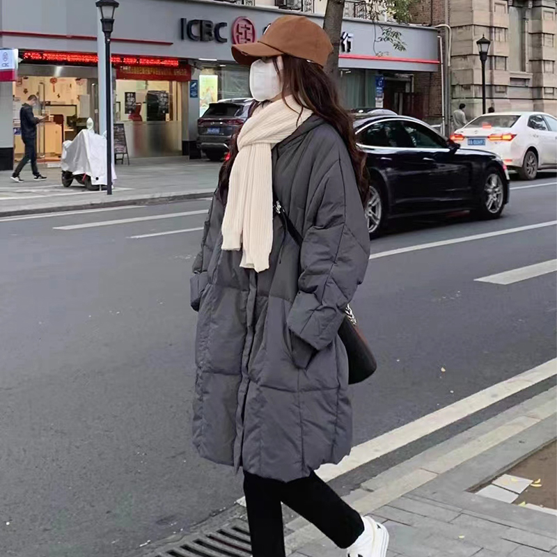 大码女装加厚中长款棉衣外套女
