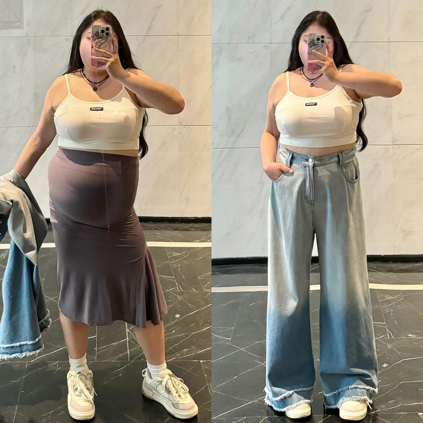 特大码女装休闲宽松百搭牛仔裤女