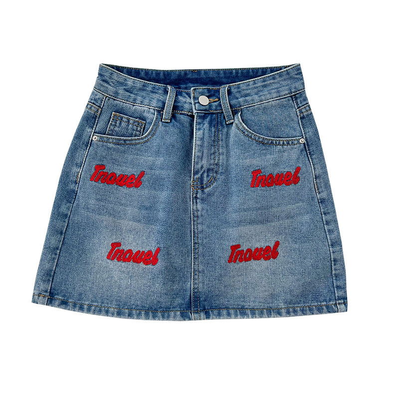 OVERSIZED WOMENS BLACK DENIM SKIRT FAT MM DESIGN SENSE SUMMER NEW SLIM HIP A-LINE SKIRT