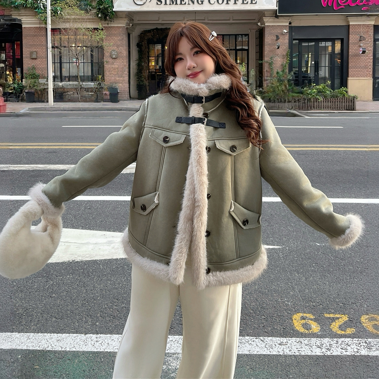 300斤大码女装小众高级感棉衣女