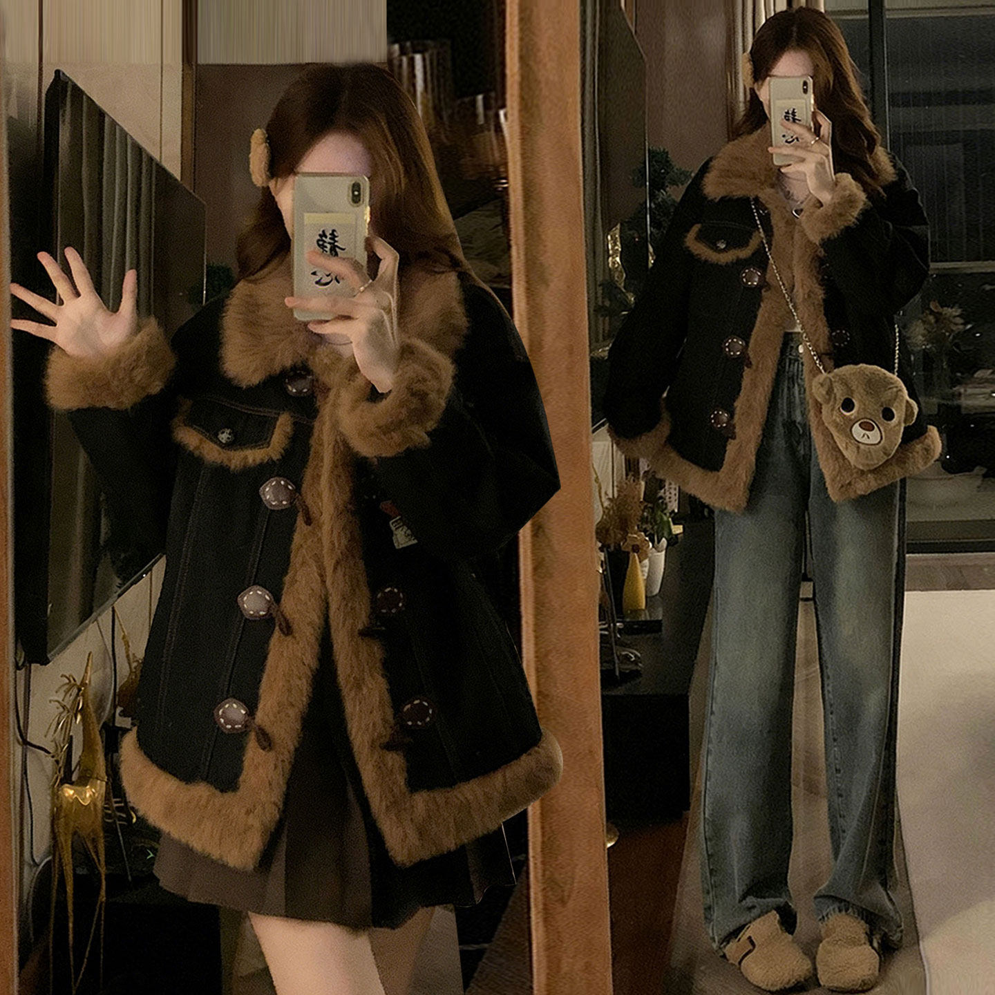 特大码女装学院风黑色加厚棉服女胖mm设计感宽松百搭保暖牛仔外套,女装/女士精品,大码棉服,淘宝优惠券,粉丝福利购,淘宝优惠卷