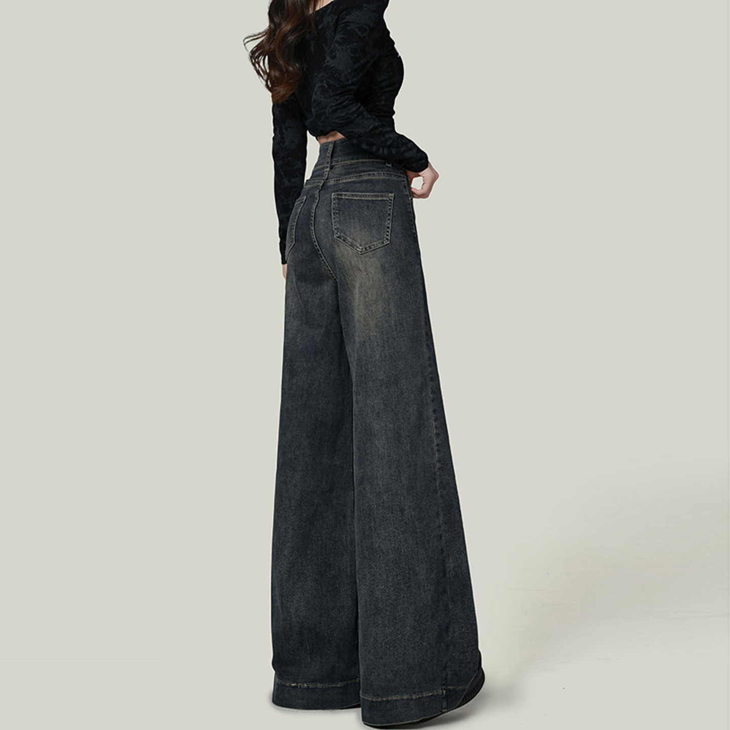 300斤大码女装韩版怀旧蓝牛仔裤女冬季胖mm高腰宽松垂感阔腿裤子,女装/女士精品,大码裤装,淘宝优惠券,粉丝福利购,淘宝优惠卷