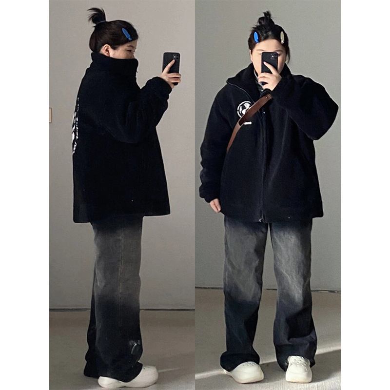 特大码设计感美式ins学院风长裤