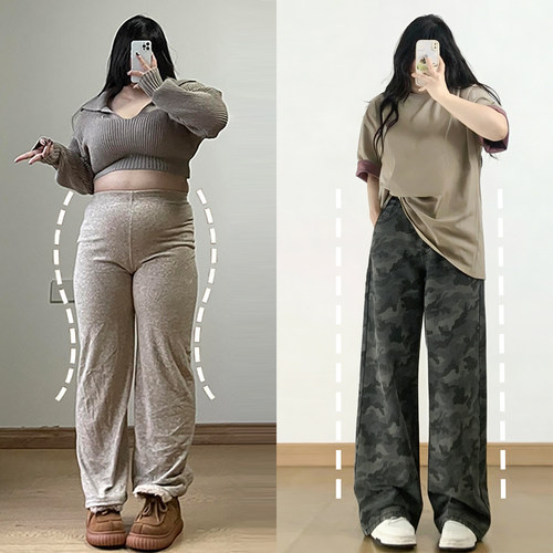 慵懒风时尚休闲牛仔裤女大码胖mm