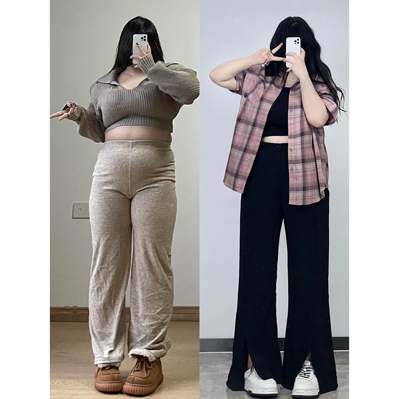 300斤大码女装黑色开叉西装裤女夏季胖mm休闲裤子设计感显瘦西裤,女装/女士精品,大码裤装,淘宝优惠券,粉丝福利购,淘宝优惠卷