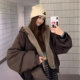 大码 两面穿设计保暖外套 女装 胖mm美拉德加厚棉服女今年流行 爆款