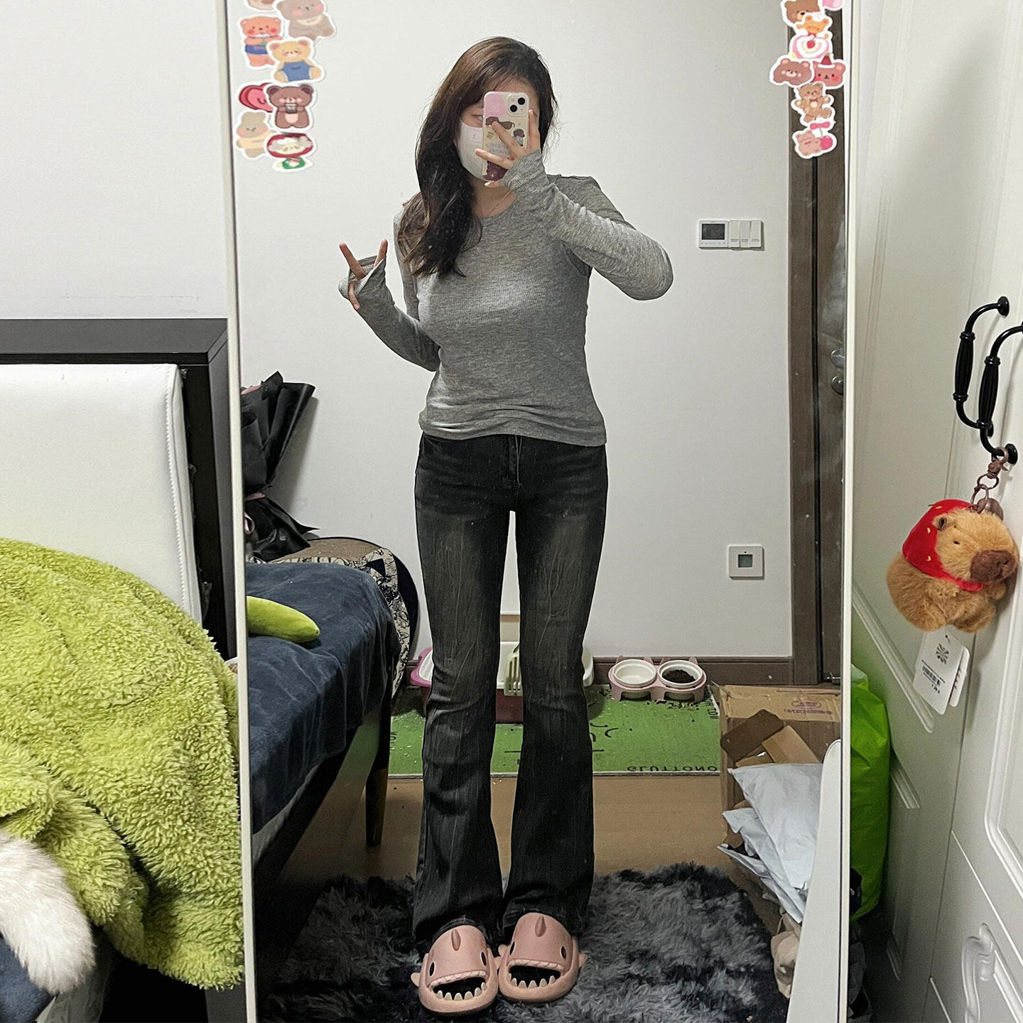 大码女装胖mm复古黑灰色高腰牛仔裤女新款小个子显瘦学生微喇裤子,女装/女士精品,大码裤装,淘宝优惠券,粉丝福利购,淘宝优惠卷