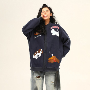 学生慵懒风遮肉显瘦长袖 大码 外套女秋季 胖mm减龄百搭开衫 卫衣 女装