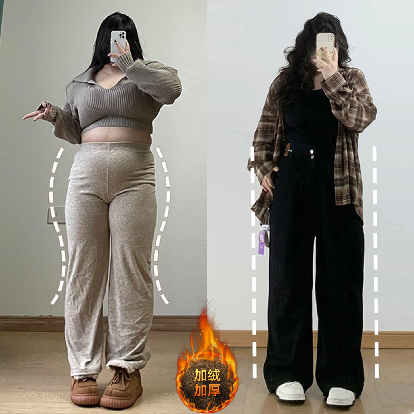 300斤大码美式复古高街牛仔裤女