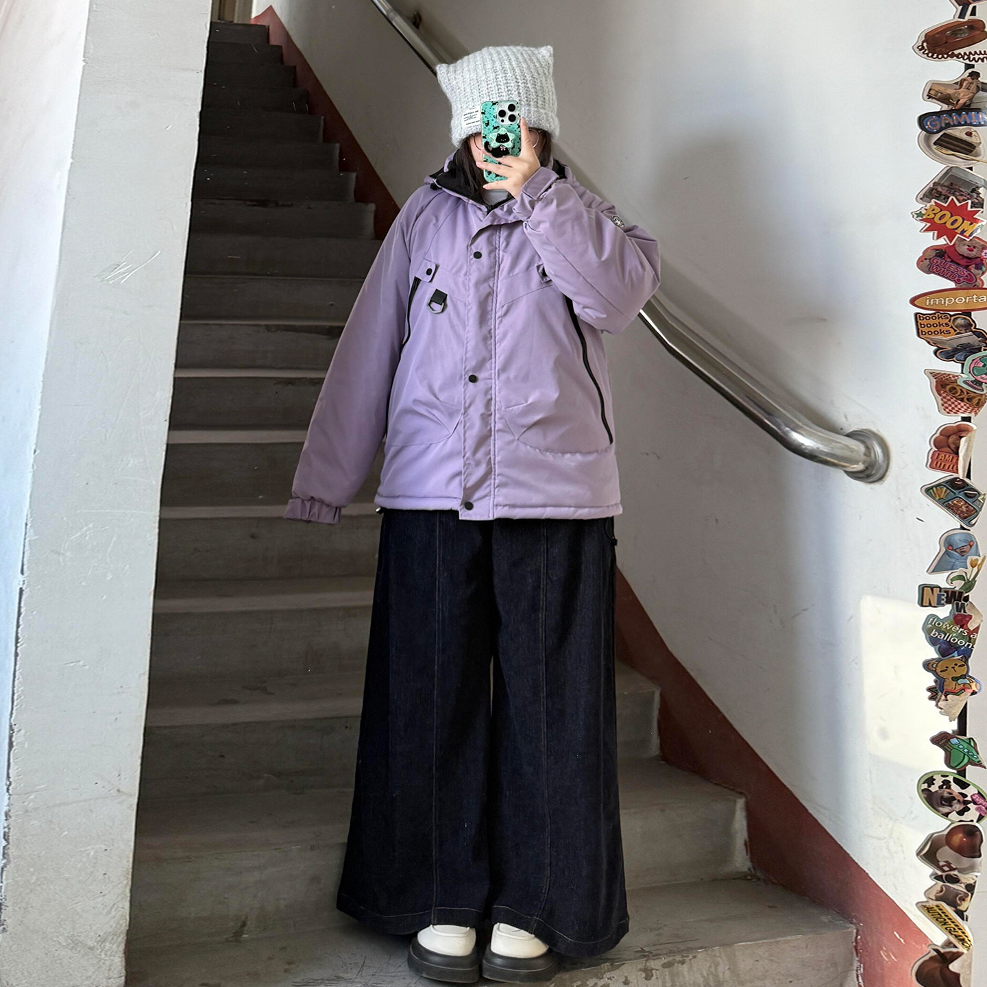 300斤大码女装美式高街紫色加厚棉服女胖mm气质减龄保暖连帽外套,女装/女士精品,大码棉服,淘宝优惠券,粉丝福利购,淘宝优惠卷