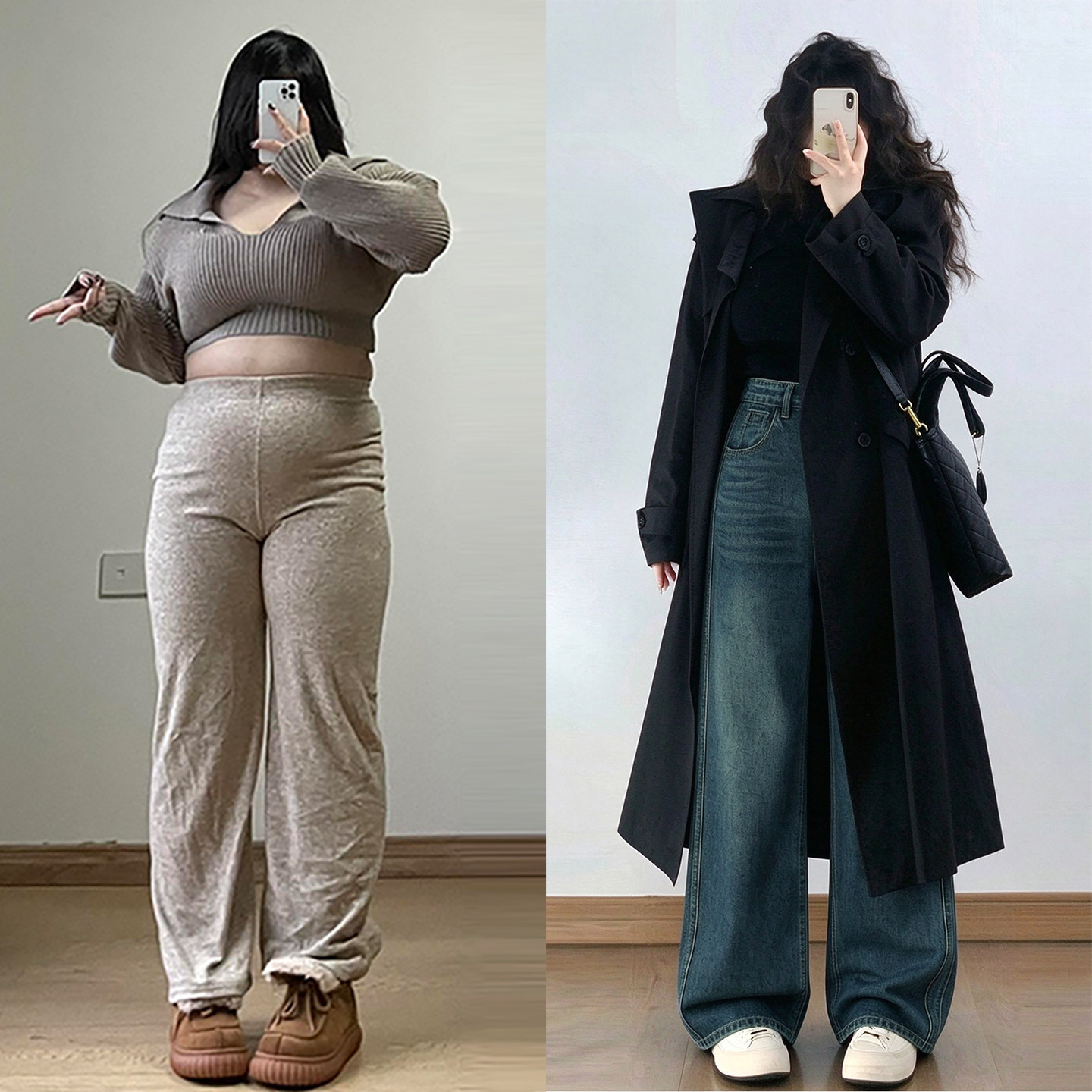 大码女装复古蓝百搭高腰直筒牛仔裤女胖mm显瘦不贴腿梨形报恩裤子