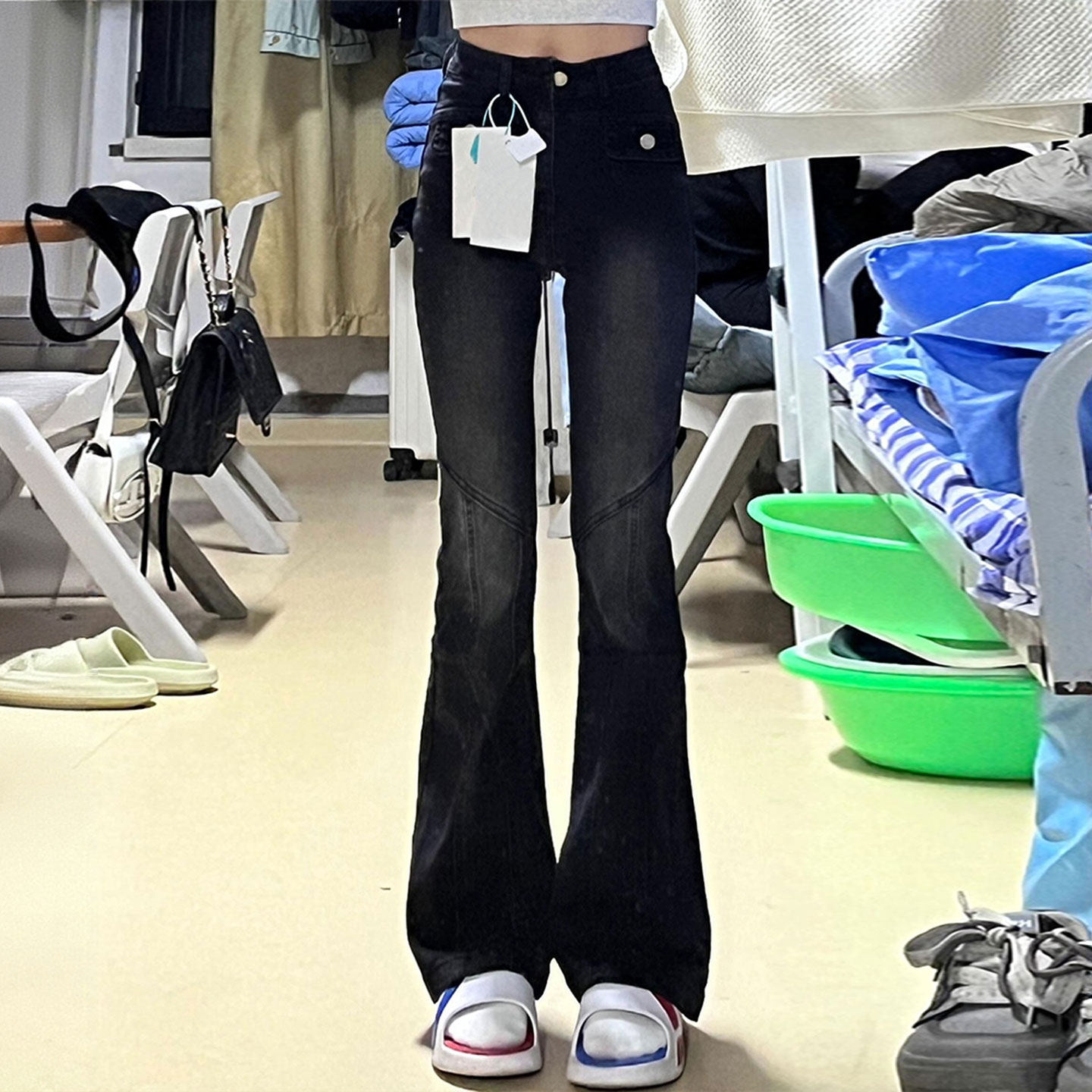 胖mm大码女装复古高街黑色牛仔裤女2026新款时尚修身显瘦微喇裤子,女装/女士精品,大码裤装,淘宝优惠券,粉丝福利购,淘宝优惠卷