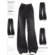 子重工烫钻设计感直筒长裤 大码 辣妹风牛仔裤 女胖mm黑色裤 女装 美式