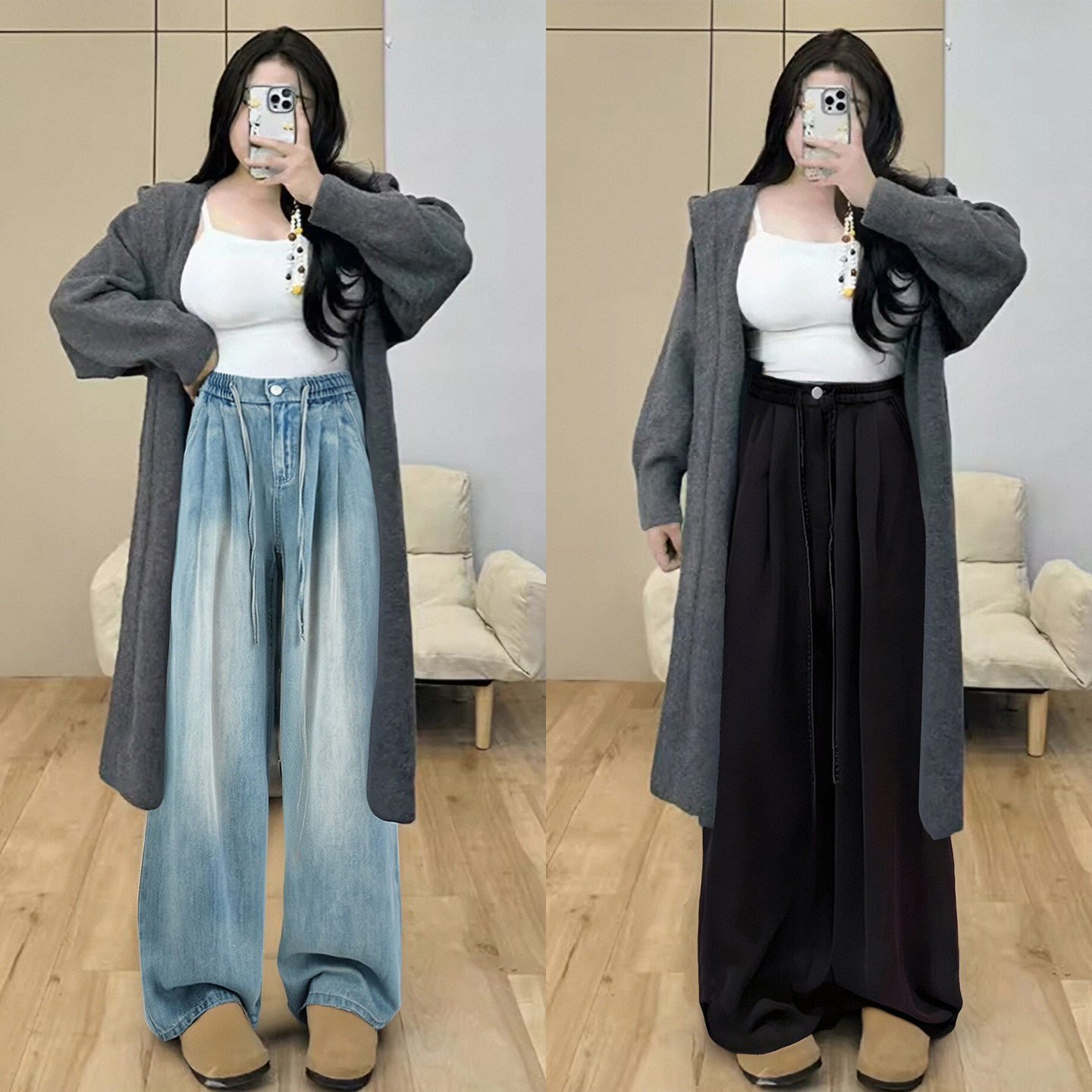 300斤大码女装韩系百搭冰丝阔腿牛仔裤胖mm高腰垂感不贴腿裤子女,女装/女士精品,大码裤装,淘宝优惠券,粉丝福利购,淘宝优惠卷