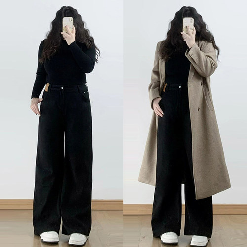 胖mm大码复古高街显瘦牛仔裤女裤