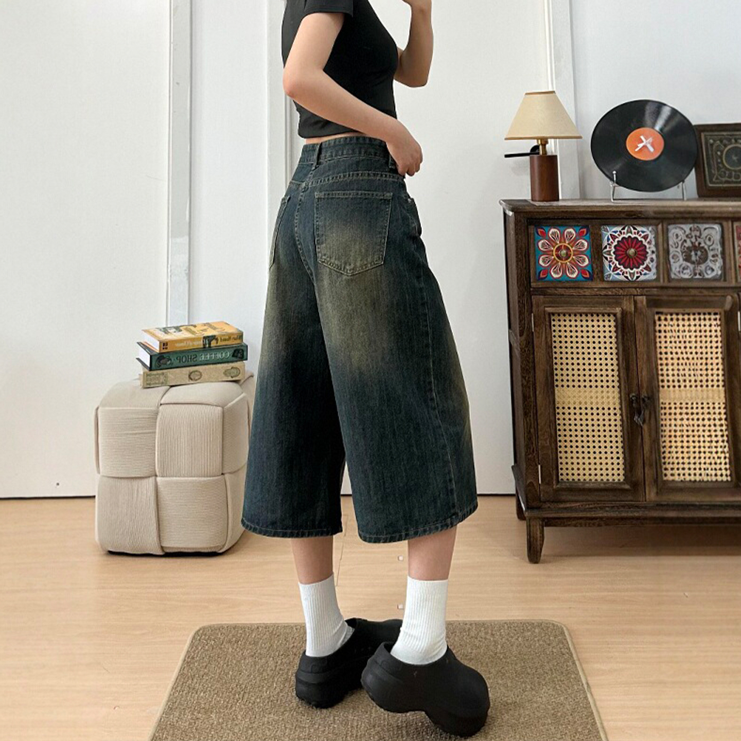 300斤大码女装高街风辣妹直筒裤