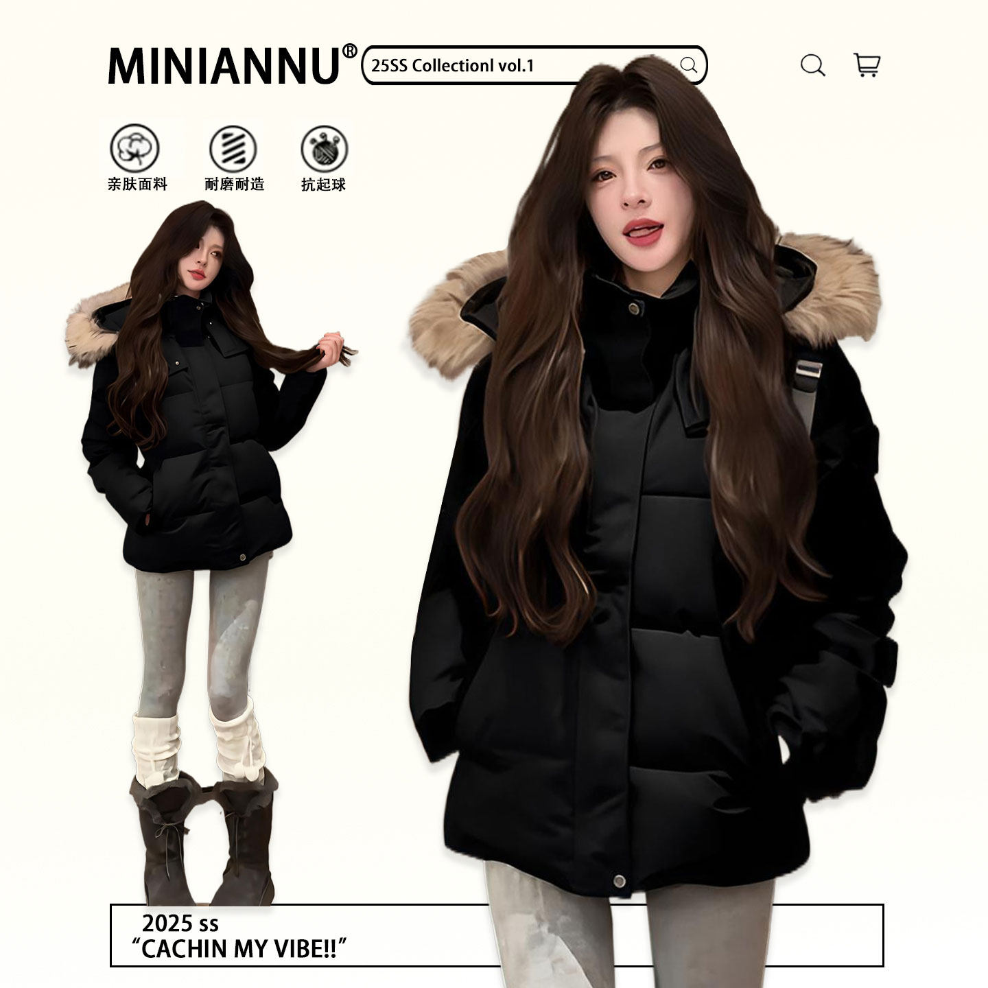 大码女装胖mm高级感显瘦黑色加厚棉服女冬季收腰设计保暖棉衣外套,女装/女士精品,大码棉服,淘宝优惠券,粉丝福利购,淘宝优惠卷