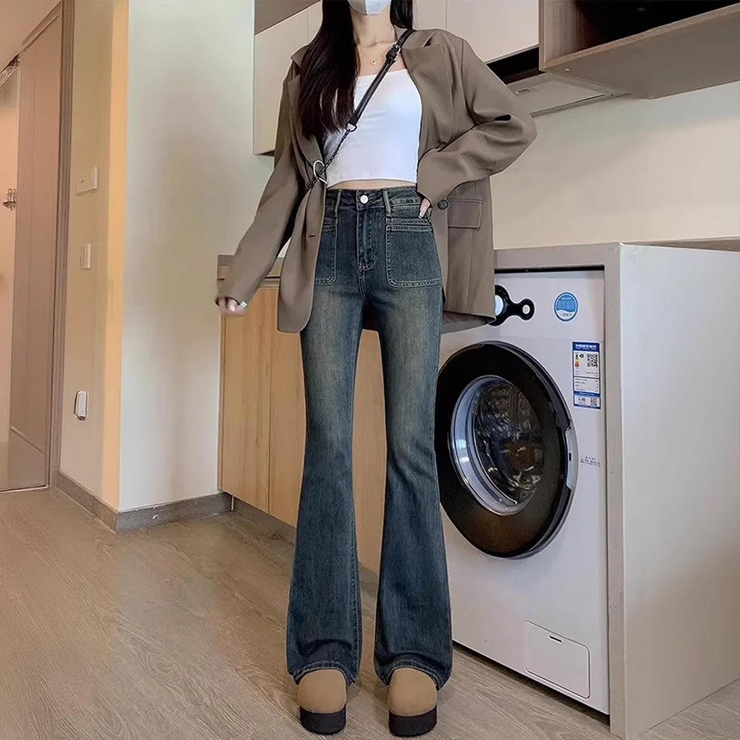 特大码女装胖mm复古蓝高腰微喇牛仔裤女梨型身材显瘦弹力喇叭裤子,女装/女士精品,大码裤装,淘宝优惠券,粉丝福利购,淘宝优惠卷