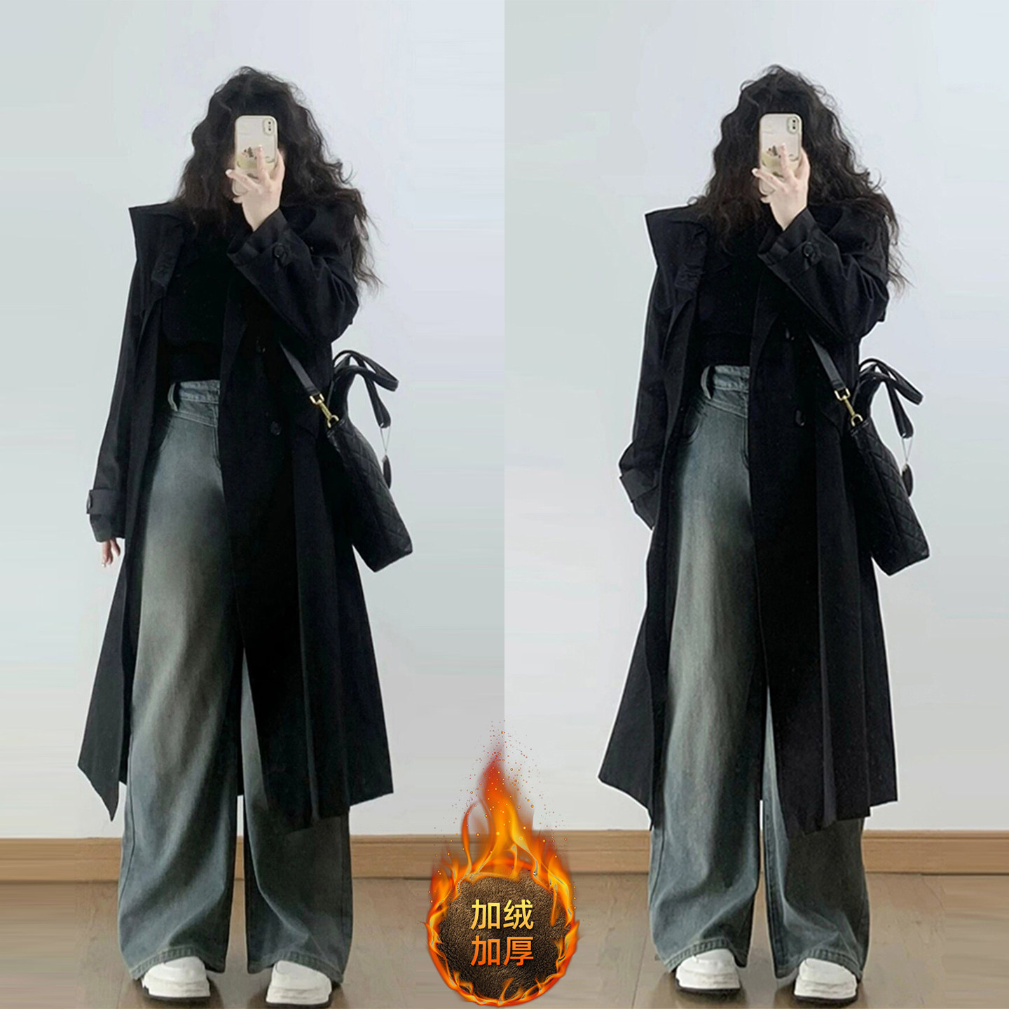 300斤大码女装高级感百搭蓝色加绒牛仔裤女胖mm加厚显瘦阔腿裤子,女装/女士精品,大码裤装,淘宝优惠券,粉丝福利购,淘宝优惠卷