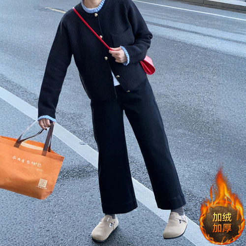 大码女装胖mm高级感休闲阔腿裤女