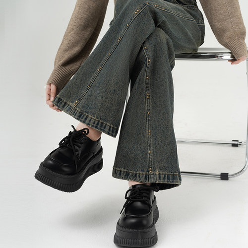 特大码女装高街vibe辣妹风牛仔裤