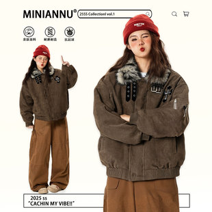 慵懒风美式 高级感显瘦加厚美拉德外套女冬季 休闲保暖棉服 女装 大码