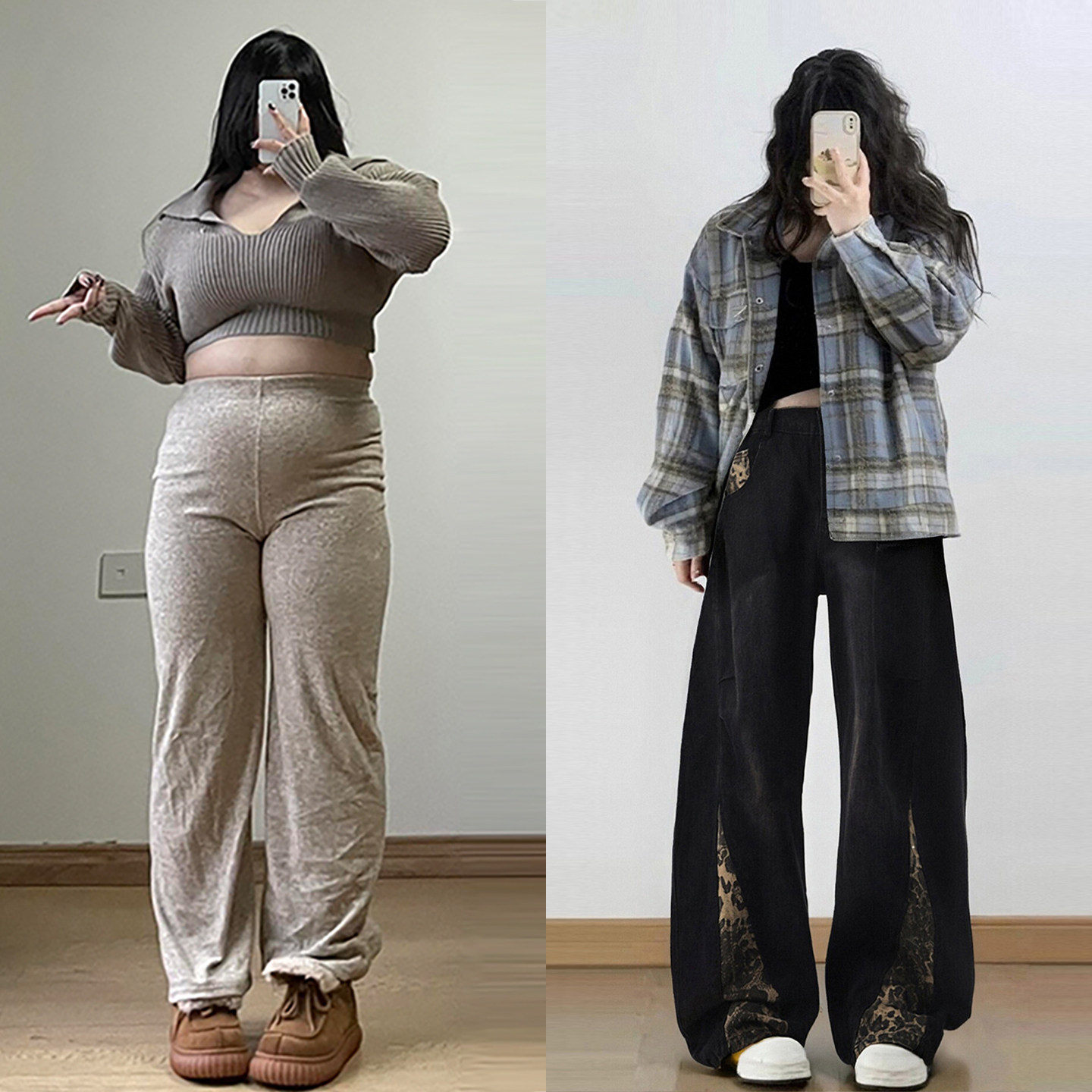 300斤大码女装韩系学生黑色牛仔裤女胖mm美式甜酷风豹纹阔腿裤子,女装/女士精品,大码裤装,淘宝优惠券,粉丝福利购,淘宝优惠卷