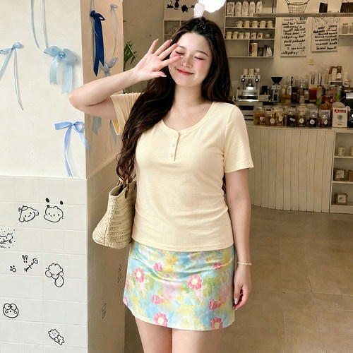 300斤胖mm大码女装修身正肩t恤女