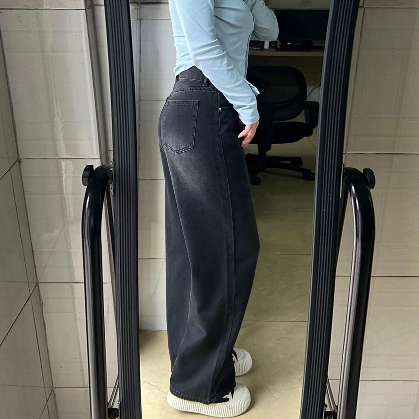 大码胖mm美式复古牛仔裤女高级感裤子梨型身材粗腿宽胯显瘦直筒裤,女装/女士精品,大码裤装,淘宝优惠券,粉丝福利购,淘宝优惠卷