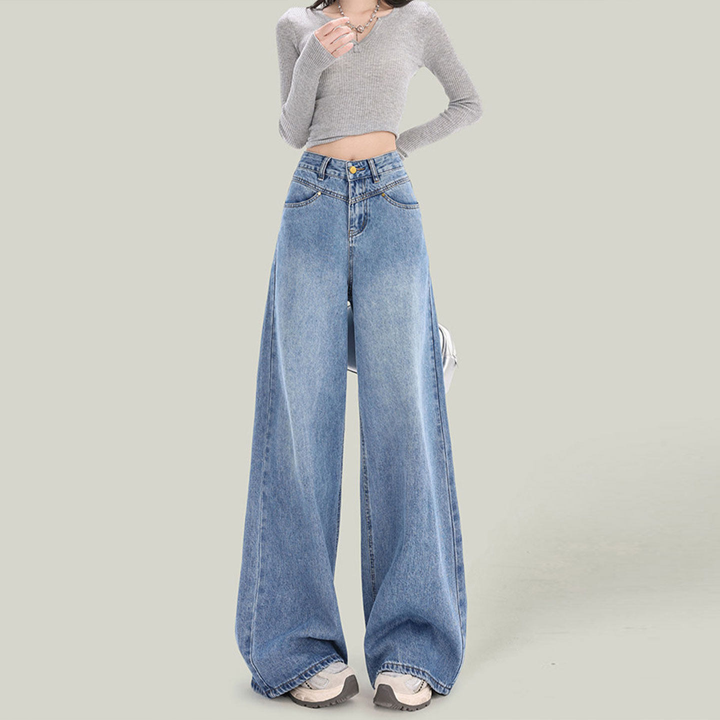 特大码女装胖mm蓝色高腰直筒牛仔裤女高街女裤显瘦辣妹风阔腿裤子,女装/女士精品,大码裤装,淘宝优惠券,粉丝福利购,淘宝优惠卷