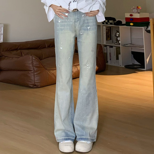 300斤大码设计感小众百搭微喇裤