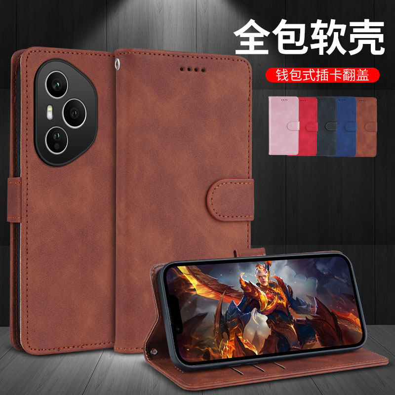 适用于华为荣耀400Pro国外版手机壳海外版外壳国际防摔硅胶软套商务保护套全包插卡带盖磁吸翻盖皮套挂绳男女